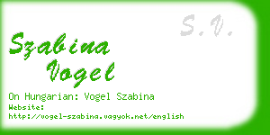 szabina vogel business card